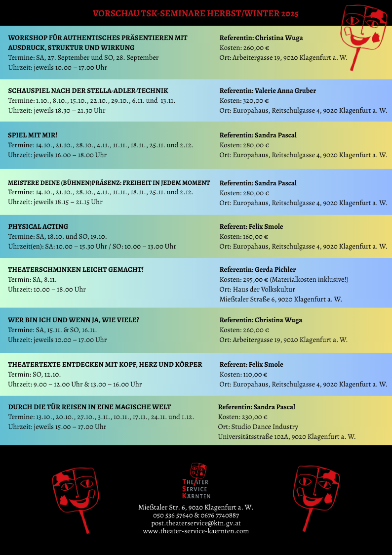 Seminare und Workshops im Herbst 2025